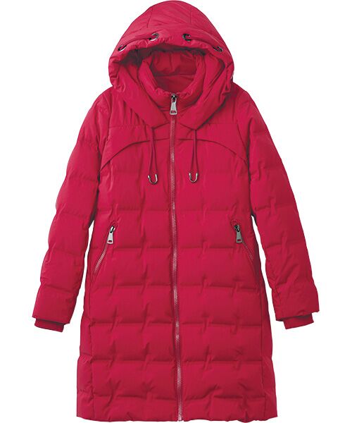 TAKASHIMAYA Style Plus/タカシマヤ スタイル・プリュ テフロン加工シームレスダウンコート 赤 M・L相当 TAKASHIMAYA Style Plus/タカシマヤ スタイル・プリュ テフロン加工シームレスダウンコート 赤 M・L相当