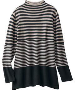 TAKASHIMAYA Style Plus / タカシマヤ スタイル・プリュ ニット・セーター | ビエラヤーン ボーダー柄ウール100％チュニック