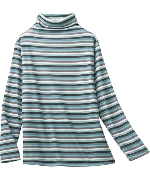 TAKASHIMAYA Style Plus/タカシマヤ スタイル・プリュ ボーダー柄プルオーバー ブルー系 LL TAKASHIMAYA Style Plus/タカシマヤ スタイル・プリュ ボーダー柄プルオーバー ブルー系 LL