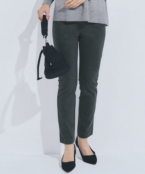 TAKASHIMAYA Style Plus/タカシマヤ スタイル・プリュ 尾州産スリムストレートパンツ チャコールグレー Ｌ