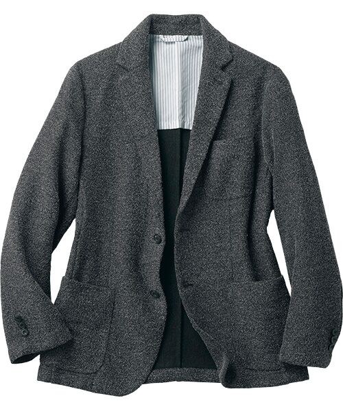 TAKASHIMAYA Style Plus/タカシマヤ スタイル・プリュ ブークレー調ジャージージャケット チャコール Ｍ