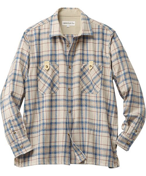 TAKASHIMAYA Style Plus/タカシマヤ スタイル・プリュ 起毛シャツアウター ベージュ ＬＬ