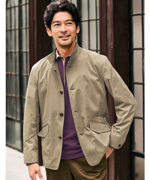 TAKASHIMAYA Style Plus/タカシマヤ スタイル・プリュ スタンドカラー ジャケット ベージュ L TAKASHIMAYA Style Plus/タカシマヤ スタイル・プリュ スタンドカラー ジャケット ベージュ L