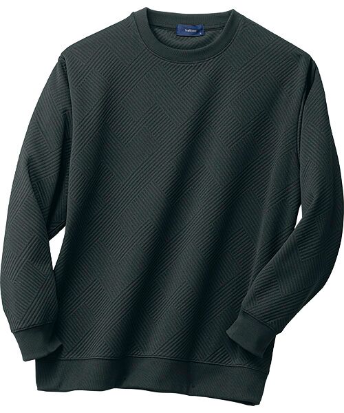 TAKASHIMAYA Style Plus/タカシマヤ スタイル・プリュ ふくれジャカードプルオーバー ブラック LL TAKASHIMAYA Style Plus/タカシマヤ スタイル・プリュ ふくれジャカードプルオーバー ブラック LL