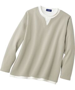 TAKASHIMAYA Style Plus / タカシマヤ スタイル・プリュ その他トップス | メルトンタッチ  レイヤード風 長袖プルオーバー