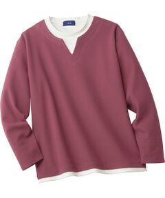 TAKASHIMAYA Style Plus / タカシマヤ スタイル・プリュ その他トップス | メルトンタッチ  レイヤード風 長袖プルオーバー