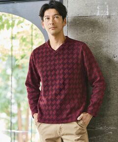 TAKASHIMAYA Style Plus / タカシマヤ スタイル・プリュ ニット・セーター | ふくれジャカードVネックプルオーバー