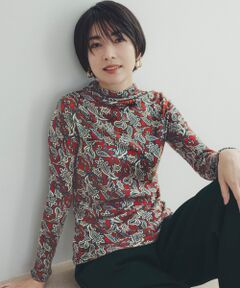 TAKASHIMAYA Style Plus / タカシマヤ スタイル・プリュ カットソー | 洗えるウールガーゼ プリントプルオーバー