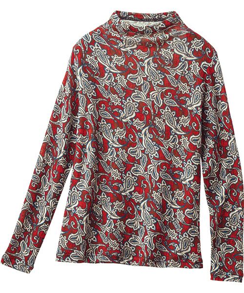 TAKASHIMAYA Style Plus / タカシマヤ スタイル・プリュ カットソー | 洗えるウールガーゼ プリントプルオーバー | 詳細1