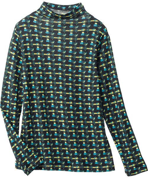 TAKASHIMAYA Style Plus/タカシマヤ スタイル・プリュ 洗えるウールガーゼ プリントプルオーバー 黒系(幾何学柄) M TAKASHIMAYA Style Plus/タカシマヤ スタイル・プリュ 洗えるウールガーゼ プリントプルオーバー 黒系(幾何学柄) M