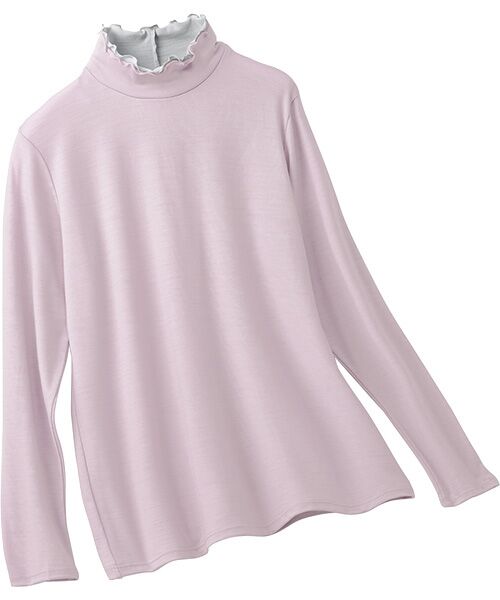 TAKASHIMAYA Style Plus/タカシマヤ スタイル・プリュ スーパー100's 洗えるウール プルオーバー ピンク×グレー 3L TAKASHIMAYA Style Plus/タカシマヤ スタイル・プリュ スーパー100's 洗えるウール プルオーバー ピンク×グレー 3L