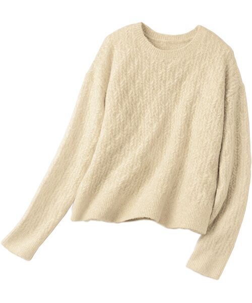 TAKASHIMAYA Style Plus/タカシマヤ スタイル・プリュ 軽量ミックスヤーンプルオーバー ベージュ ＬＬ