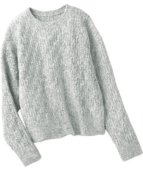 TAKASHIMAYA Style Plus/タカシマヤ スタイル・プリュ 軽量ミックスヤーンプルオーバー グレー Ｓ