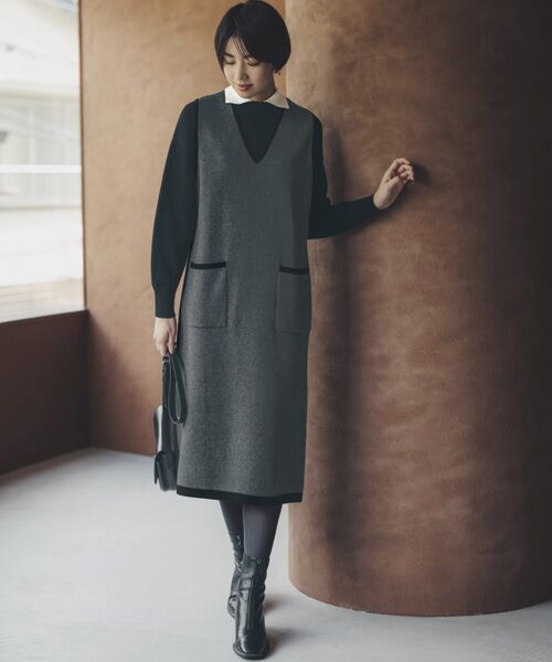 TAKASHIMAYA Style Plus/タカシマヤ スタイル・プリュ ジャンパースカート＜ショート丈＞ グレー系 Ｍ