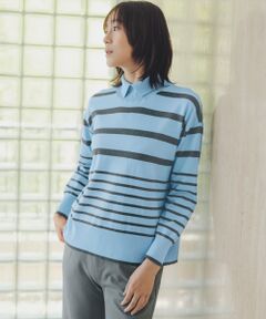 TAKASHIMAYA Style Plus / タカシマヤ スタイル・プリュ カットソー | 襟付ボーダー柄プルオーバー