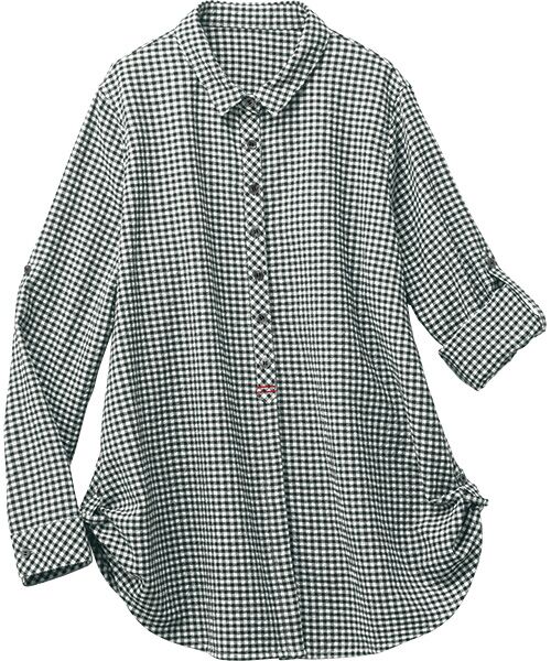 TAKASHIMAYA Style Plus/タカシマヤ スタイル・プリュ 格子柄シャツジャケット 白×黒 ＬＬ