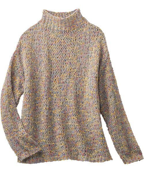 TAKASHIMAYA Style Plus/タカシマヤ スタイル・プリュ カラーネップ使いプルオーバー ベージュ系 L TAKASHIMAYA Style Plus/タカシマヤ スタイル・プリュ カラーネップ使いプルオーバー ベージュ系 L