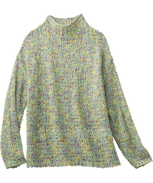 TAKASHIMAYA Style Plus/タカシマヤ スタイル・プリュ カラーネップ使いプルオーバー グリーン系 M TAKASHIMAYA Style Plus/タカシマヤ スタイル・プリュ カラーネップ使いプルオーバー グリーン系 M