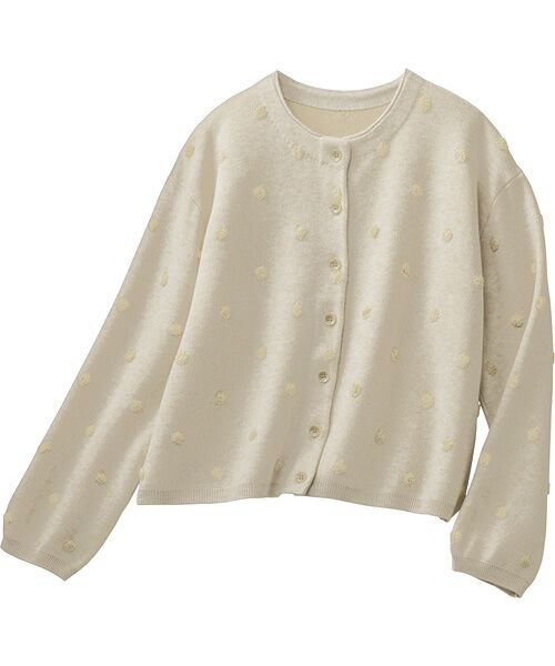 TAKASHIMAYA Style Plus/タカシマヤ スタイル・プリュ ドット柄カーディガン オフホワイト ＬＬ