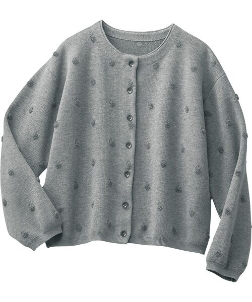 TAKASHIMAYA Style Plus/タカシマヤ スタイル・プリュ ドット柄カーディガン グレー Ｌ