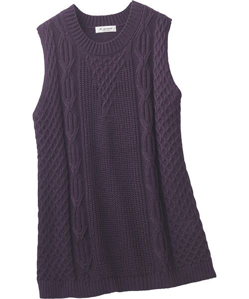TAKASHIMAYA Style Plus/タカシマヤ スタイル・プリュ ウール入リベスト パープル LL TAKASHIMAYA Style Plus/タカシマヤ スタイル・プリュ ウール入リベスト パープル LL