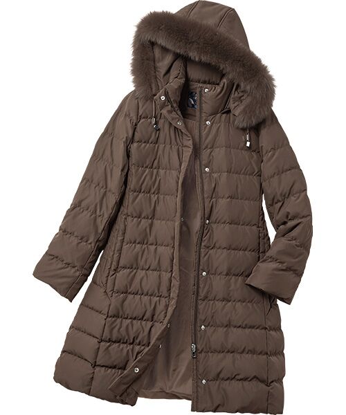 TAKASHIMAYA Style Plus / タカシマヤ スタイル・プリュ その他アウター | フォックスファー付ダウンコート(ブラウン)