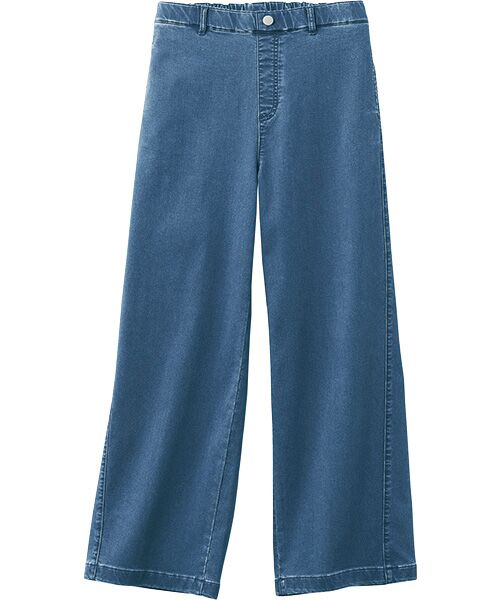 TAKASHIMAYA Style Plus / タカシマヤ スタイル・プリュ デニムパンツ | 裏起毛 ワイドデニムパンツ<股下66cm>(フェード)