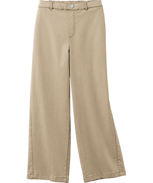 TAKASHIMAYA Style Plus / タカシマヤ スタイル・プリュ デニムパンツ | 裏起毛 ワイドデニムパンツ<股下66cm>(ベージュ)