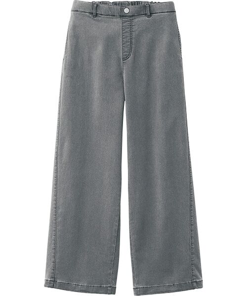 TAKASHIMAYA Style Plus / タカシマヤ スタイル・プリュ デニムパンツ | 裏起毛 ワイドデニムパンツ<股下66cm>(グレー)