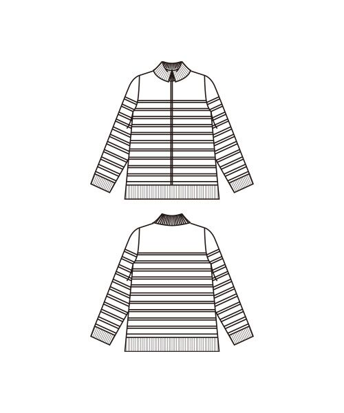 TAKASHIMAYA Style Plus / タカシマヤ スタイル・プリュ ニット・セーター | 襟付ボーダー プルオーバー | 詳細1