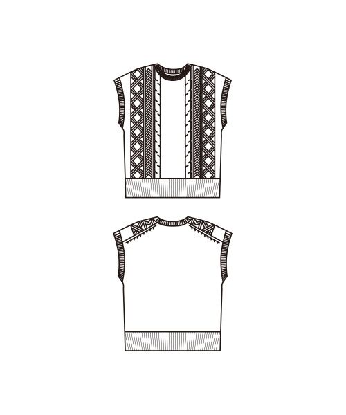 TAKASHIMAYA Style Plus / タカシマヤ スタイル・プリュ ベスト | ケーブル柄ベスト | 詳細1