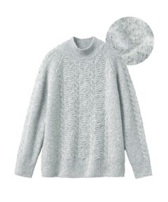 TAKASHIMAYA Style Plus / タカシマヤ スタイル・プリュ ニット・セーター | ケーブル編み ミックスヤーンプルオーバー