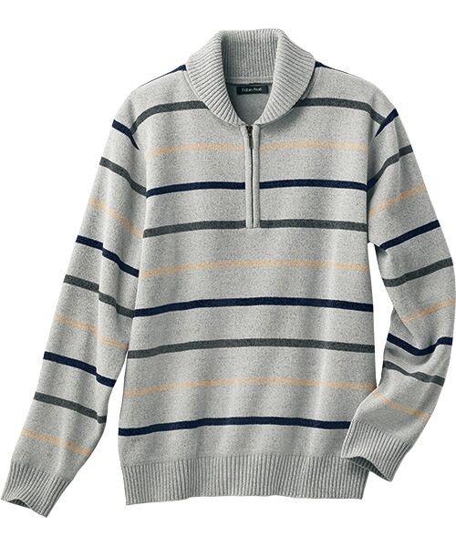 TAKASHIMAYA Style Plus / タカシマヤ スタイル・プリュ ニット・セーター | ミニショール フリースハーフジップセーター（グレー）