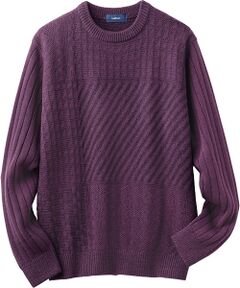 TAKASHIMAYA Style Plus / タカシマヤ スタイル・プリュ ニット・セーター | 地柄切り替え クルーネックセーター