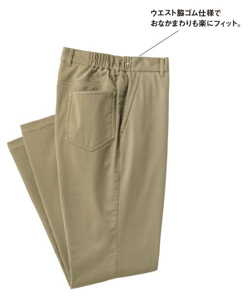 TAKASHIMAYA Style Plus / タカシマヤ スタイル・プリュ チノ・ワークパンツ | 防風ストレッチ 裏フリースチノパンツ(股下65cm)(ベージュ)