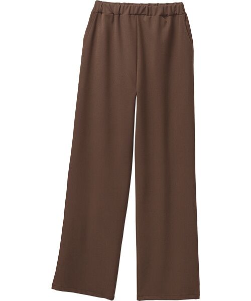 TAKASHIMAYA Style Plus / タカシマヤ スタイル・プリュ スラックス・ドレスパンツ | 尾州素材セミワイドパンツ＜股下６５ｃｍ＞（ブラウン）