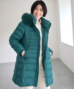 フェイクファー付ファイバー中わたコート