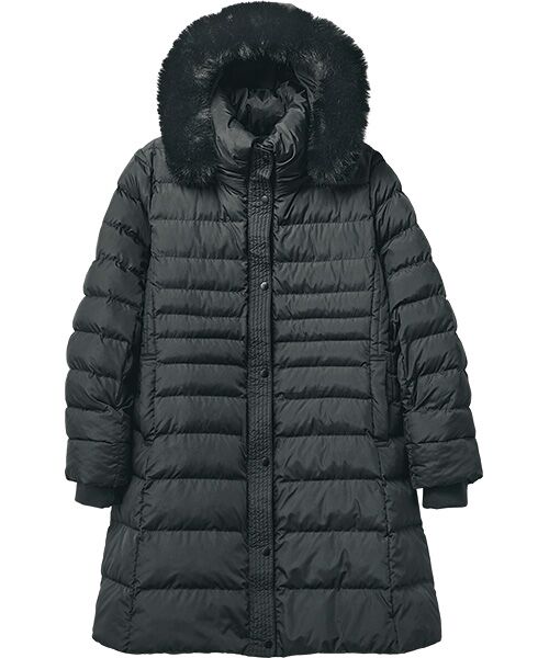 TAKASHIMAYA Style Plus / タカシマヤ スタイル・プリュ その他アウター | フェイクファー付ファイバー中わたコート(ブラック)