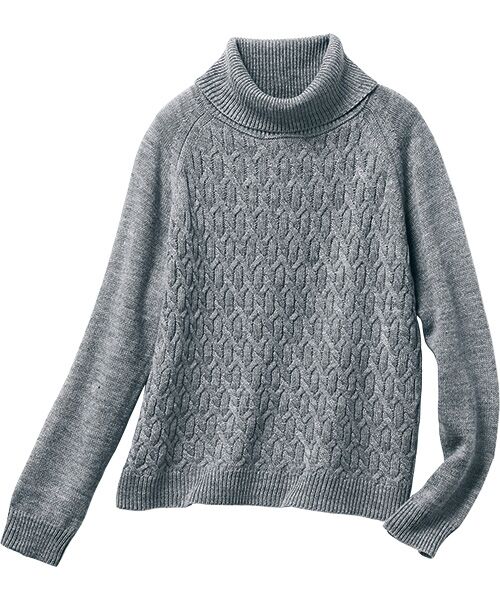 TAKASHIMAYA Style Plus / タカシマヤ スタイル・プリュ ニット・セーター | ウール入り タートルネックプルオーバー（グレー）