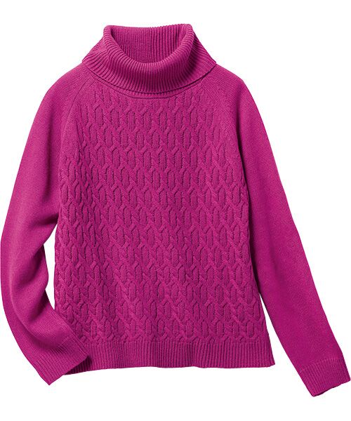 TAKASHIMAYA Style Plus / タカシマヤ スタイル・プリュ ニット・セーター | ウール入り タートルネックプルオーバー（ピンク）