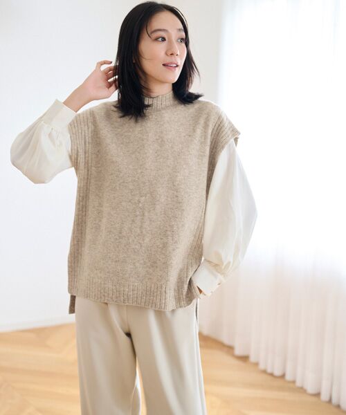 TAKASHIMAYA Style Plus / タカシマヤ スタイル・プリュ ベスト | デザインベスト（ベージュ）