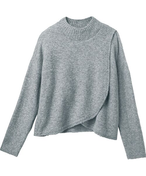 TAKASHIMAYA Style Plus / タカシマヤ スタイル・プリュ ニット・セーター | ケープ風プルオーバー（グレー）
