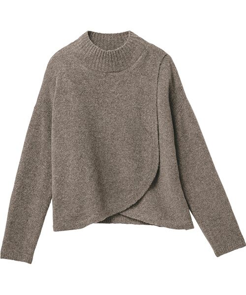 TAKASHIMAYA Style Plus / タカシマヤ スタイル・プリュ ニット・セーター | ケープ風プルオーバー（モカ）