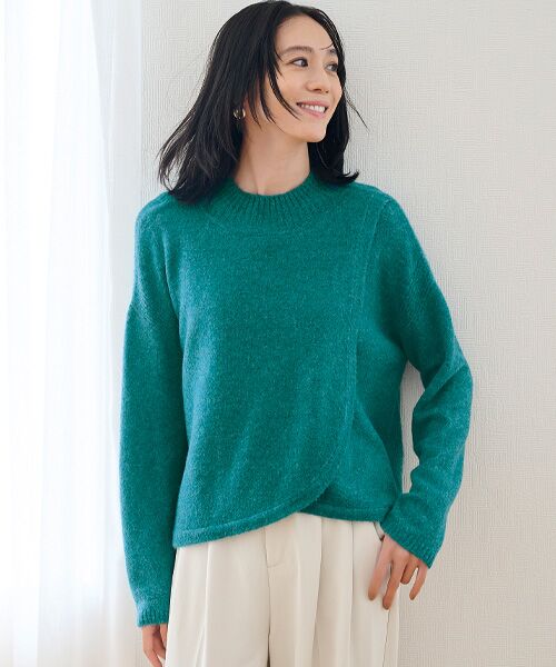 TAKASHIMAYA Style Plus / タカシマヤ スタイル・プリュ ニット・セーター | ケープ風プルオーバー（ブルー）