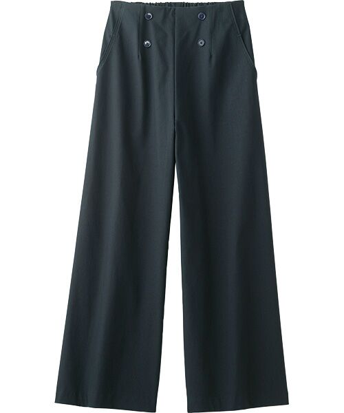 TAKASHIMAYA Style Plus / タカシマヤ スタイル・プリュ スラックス・ドレスパンツ | はっ水加工 デザインワイドパンツ <股下68cm>(ネイビー)