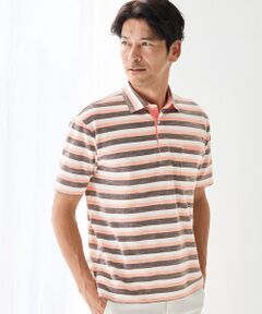 TAKASHIMAYA Style Plus / タカシマヤ スタイル・プリュ ポロシャツ | シャンブレー 鹿の子ボーダー 半袖ポロシャツ