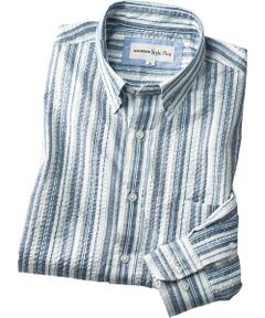 TAKASHIMAYA Style Plus / タカシマヤ スタイル・プリュ シャツ・ブラウス | サッカー長袖 ボタンダウンシャツ