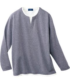 TAKASHIMAYA Style Plus / タカシマヤ スタイル・プリュ カットソー | フェイクレイヤード ツイルプルオーバー