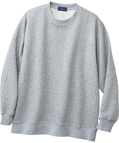 TAKASHIMAYA Style Plus / タカシマヤ スタイル・プリュ その他トップス | アラン調柄 クルーネック プルオーバー（グレー）