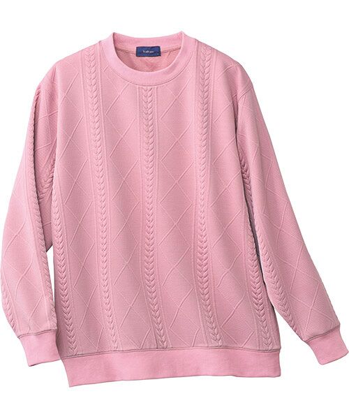 TAKASHIMAYA Style Plus / タカシマヤ スタイル・プリュ その他トップス | アラン調柄 クルーネック プルオーバー（ローズピンク）